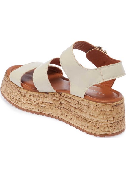 Bej Hakiki Deri Kadın Sandalet - K24Y1SN67244-A25