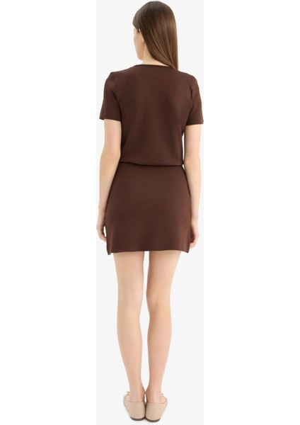 Basic Düz Yumuşak Dokulu Mini Etek E8417AX25SP