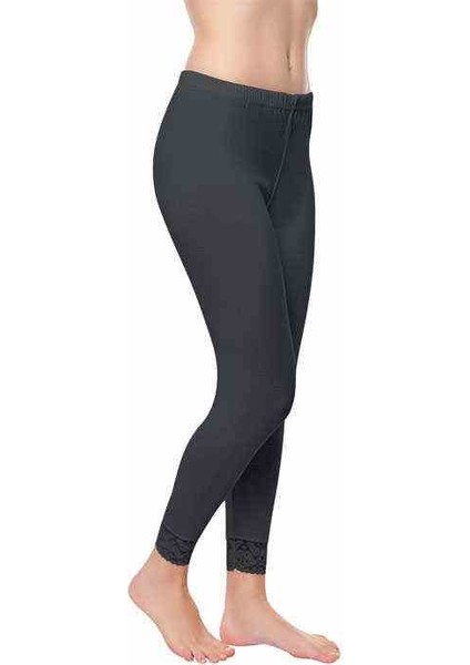 0157 Bayan Uzun Paçası Dantelli Tayt