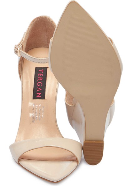 Bej Rugan Hakiki Deri Kadın Dolgu Topuklu Ayakkabı - K24Y1AY67252-A54