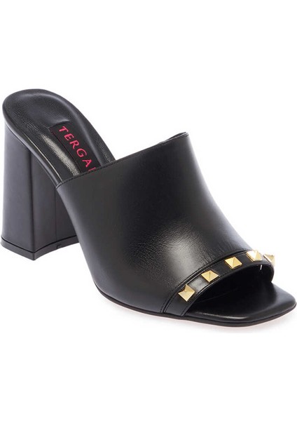 Siyah Hakiki Deri Kadın Terlik - K24Y1TR67254-A23