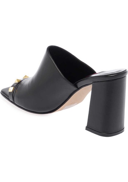 Siyah Hakiki Deri Kadın Terlik - K24Y1TR67254-A23