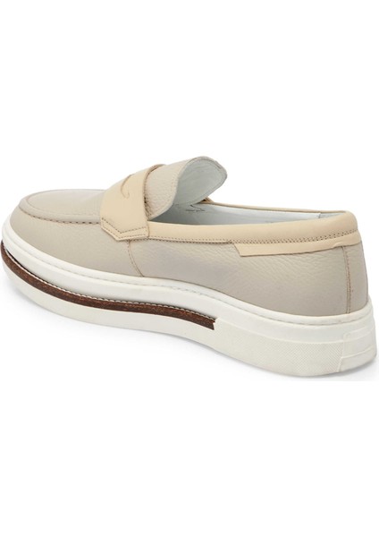 Bej Hakiki Deri Erkek Loafer - E24I1AY56706-B19