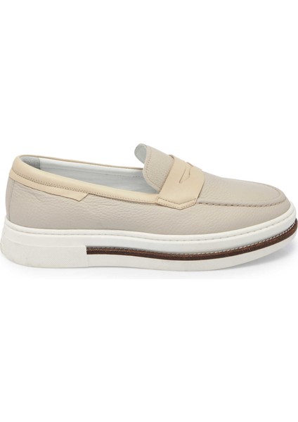 Bej Hakiki Deri Erkek Loafer - E24I1AY56706-B19