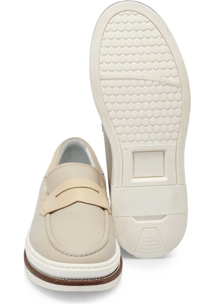 Bej Hakiki Deri Erkek Loafer - E24I1AY56706-B19