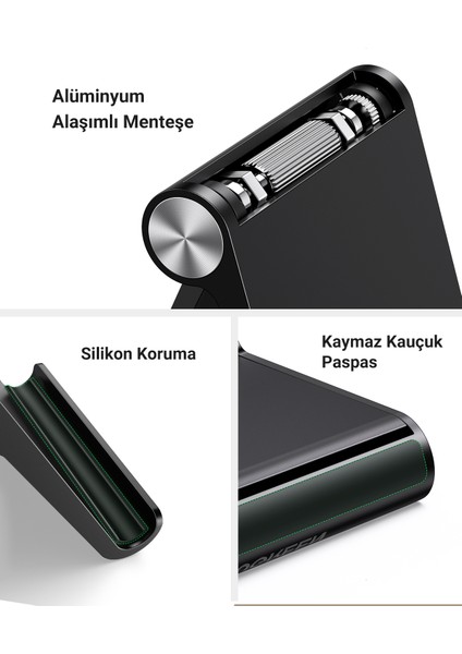 Çok Amaçlı Masaüstü Telefon Standı, Siyah, 50747