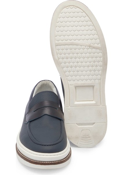 Lacivert Hakiki Deri Erkek Loafer - E24I1AY56706-A38