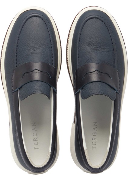Lacivert Hakiki Deri Erkek Loafer - E24I1AY56706-A38