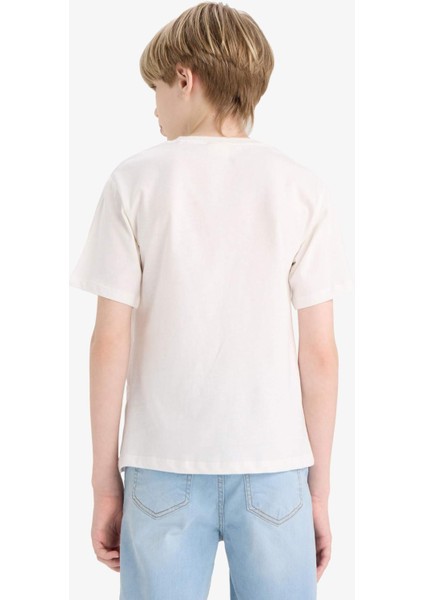 Erkek Çocuk Bisiklet Yaka Baskılı Kısa Kollu Tişört E8456A825HS