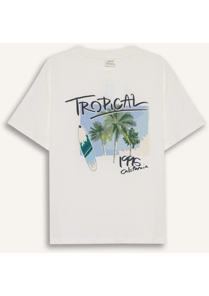 Erkek Çocuk Bisiklet Yaka Baskılı Kısa Kollu Tişört E8456A825HS