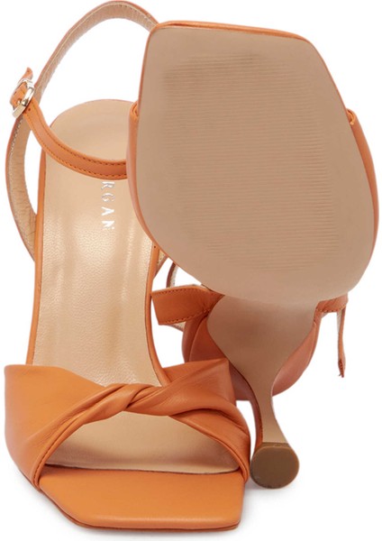 Turuncu Hakiki Deri Kadın Stiletto - K24I1AY67184-T6S