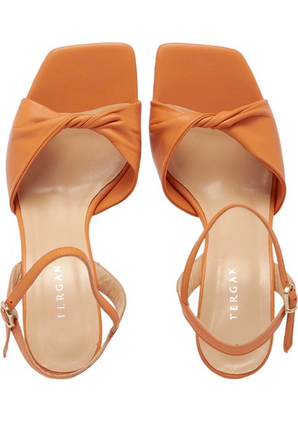 Turuncu Hakiki Deri Kadın Stiletto - K24I1AY67184-T6S