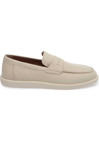 Bej Hakiki Deri Erkek Loafer - E24I1AY56705-B19