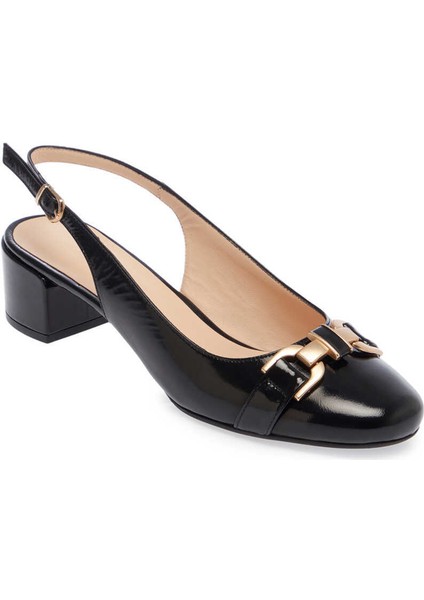 Siyah Hakiki Rugan Deri Kadın Topuklu Ayakkabı - K24I1AY67187-A07