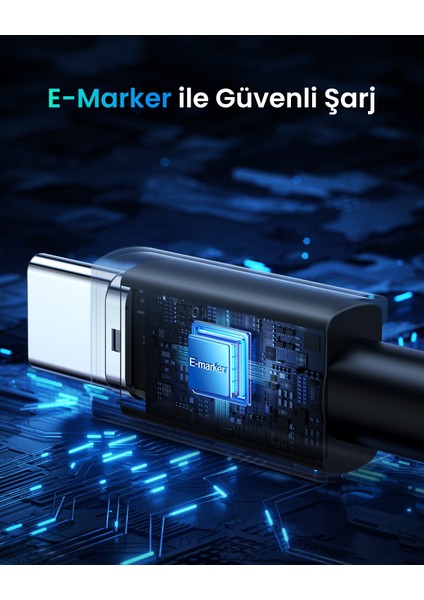 Usb-C To Usb-C 240W Pd Hızlı Şarj Kablosu, Uzay Girişi, 1m, 45067