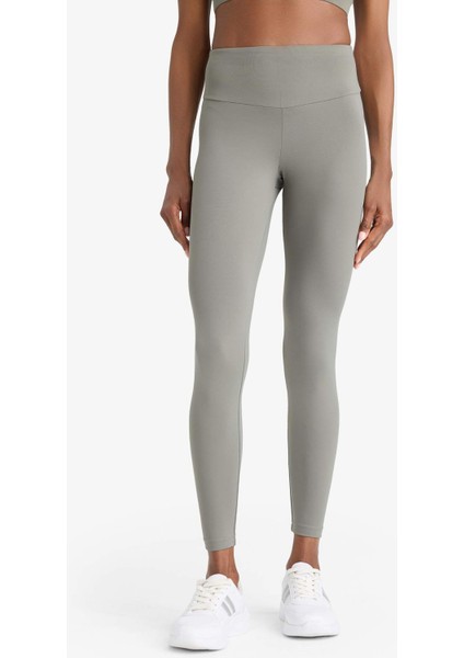 Fit Toparlayıcı Yüksek Bel Esnek Kumaş Basic Sporcu Tayt