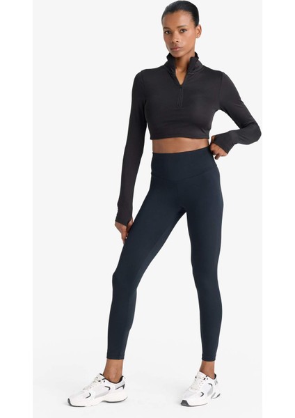 Fit Toparlayıcı Yüksek Bel Esnek Kumaş Basic Sporcu Tayt