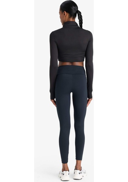 Fit Toparlayıcı Yüksek Bel Esnek Kumaş Basic Sporcu Tayt