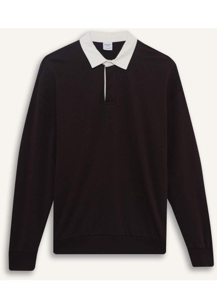 Boxy Fit Polo Yaka Sweatshirt E6523AX25AU