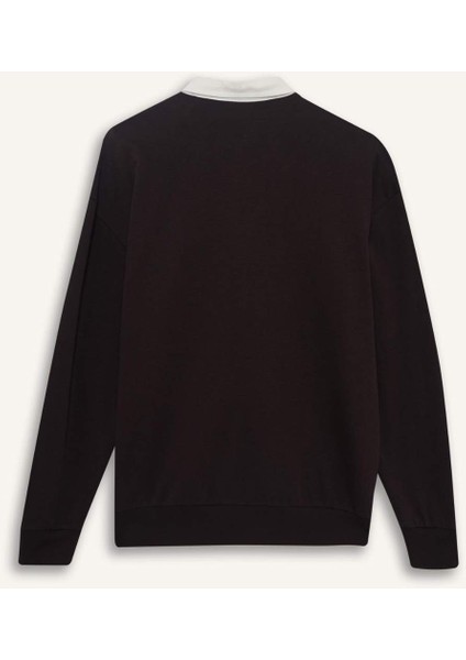 Boxy Fit Polo Yaka Sweatshirt E6523AX25AU