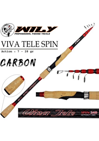 Viva Tele Spin Kamış 240 cm 7-28 gr fiyatları