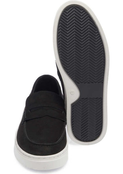 Siyah Hakiki Nubuk Deri Erkek Loafer - E24I1AY56746-A64