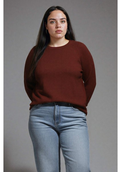 Relax Fit Bisiklet Yaka Basic Düz Triko Kazak I6913AZ25WN