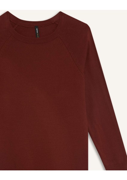 Relax Fit Bisiklet Yaka Basic Düz Triko Kazak I6913AZ25WN