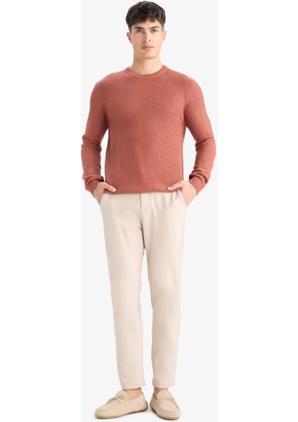 Standart Fit Normal Kesim Bisiklet Yaka Dokulu Triko Kazak C8814AX25WN