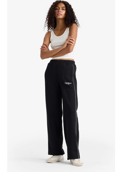 Straight Fit Baskılı Beli Lastikli Eşofman Altı