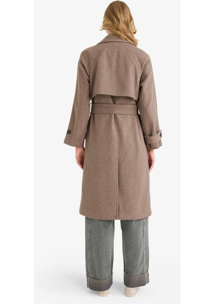 Regular Fit Düğmeli Kaşe Uzun Kaban F1213AX25WN