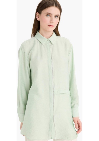 Relax Fit Uzun Kollu Tesettür Gömlek Tunik F1357AX25SM