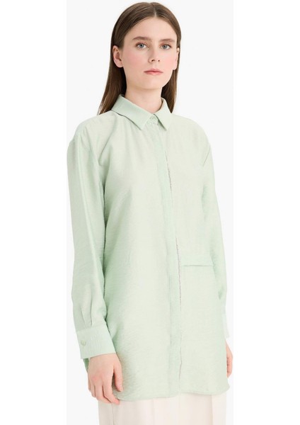 Relax Fit Uzun Kollu Tesettür Gömlek Tunik F1357AX25SM