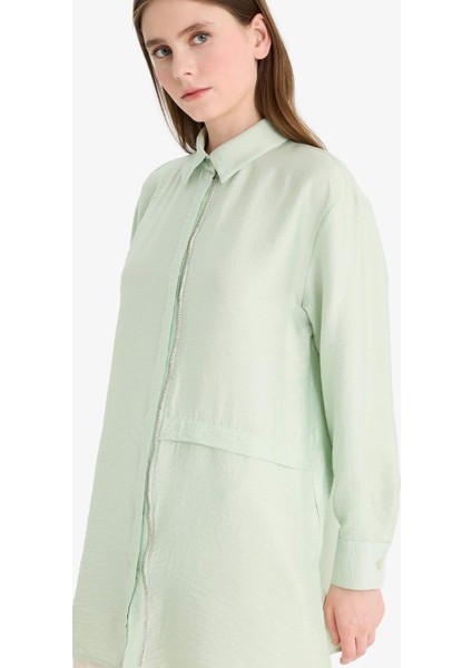 Relax Fit Uzun Kollu Tesettür Gömlek Tunik F1357AX25SM