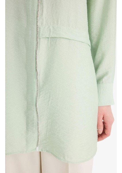 Relax Fit Uzun Kollu Tesettür Gömlek Tunik F1357AX25SM