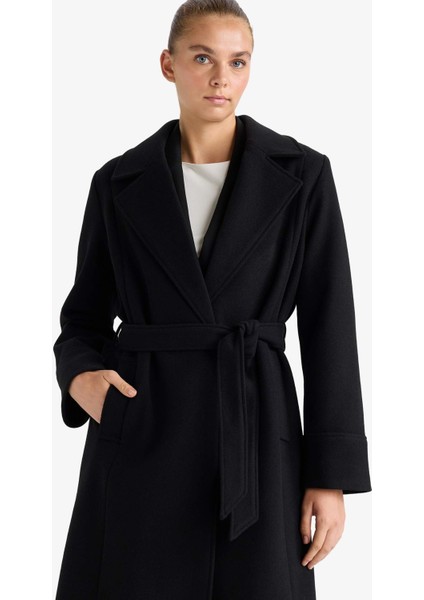 Regular Fit Kuşaklı Kaşe Kaban F1207AX25WN