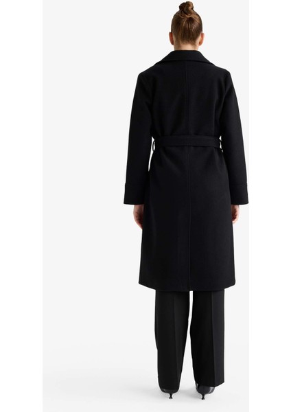 Regular Fit Kuşaklı Kaşe Kaban F1207AX25WN