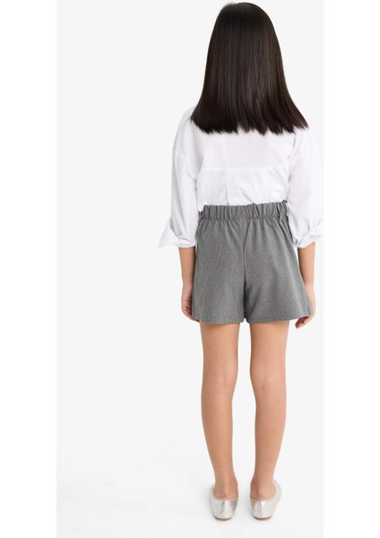 Kız Çocuk Beli Lastikli Poplin Şort Etek F2637A825AU