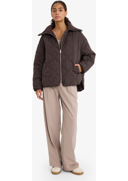 Su Geçirmez Regular Fit Kapitoneli Fermuarlı Mont F2086AX25AU