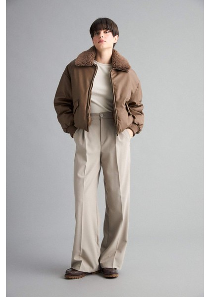 Regular Fit Polo Yaka Suni Deri Mont F2813AX25WN