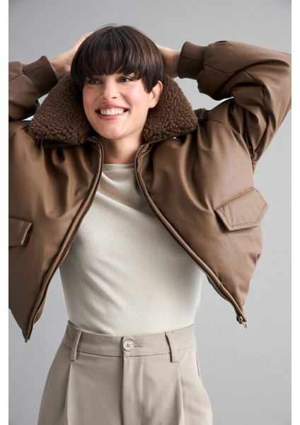 Regular Fit Polo Yaka Suni Deri Mont F2813AX25WN