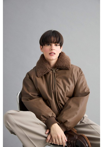 Regular Fit Polo Yaka Suni Deri Mont F2813AX25WN