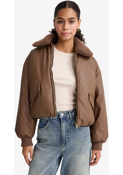 Regular Fit Polo Yaka Suni Deri Mont F2813AX25WN