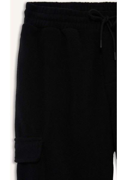 Regular Fit Beli Bağcıklı Kargo Cepli Polar Eşofman Altı F1737AX25WN