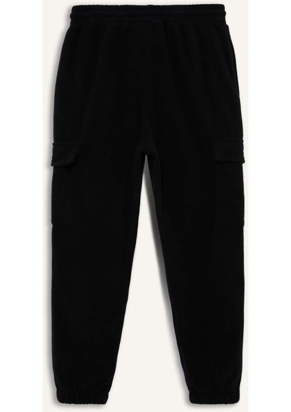 Regular Fit Beli Bağcıklı Kargo Cepli Polar Eşofman Altı F1737AX25WN