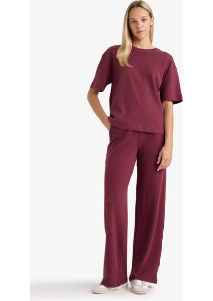 Straight Fit Geniş Bol Paça Basic Düz Cepli Eşofman Altı