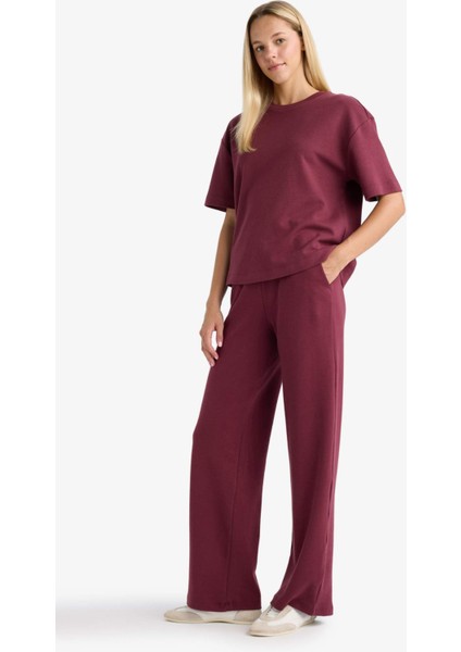 Straight Fit Geniş Bol Paça Basic Düz Cepli Eşofman Altı