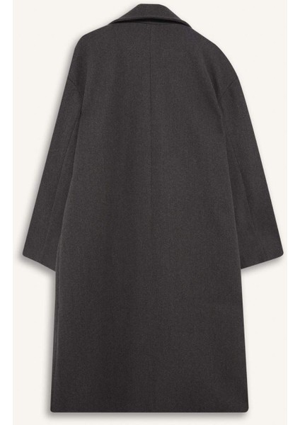 Regular Fit Düğmeli Uzun Kaşe Kaban F1197AX25WN