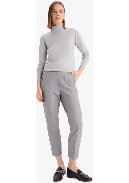 Regular Fit Yumuşak Dokulu Balıkçı Yaka Basic Düz Triko Kazak H1651AZ25WN