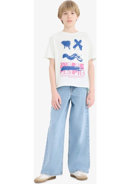 Erkek Çocuk Bisiklet Yaka Baskılı Kısa Kollu Tişört E7494A825SM